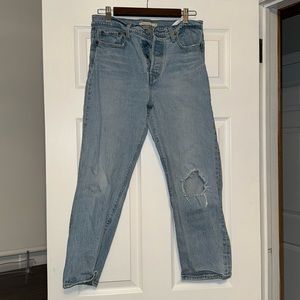 Levi Wedgie High Waist Straight Leg Jeans Distressed (Fully Baked)